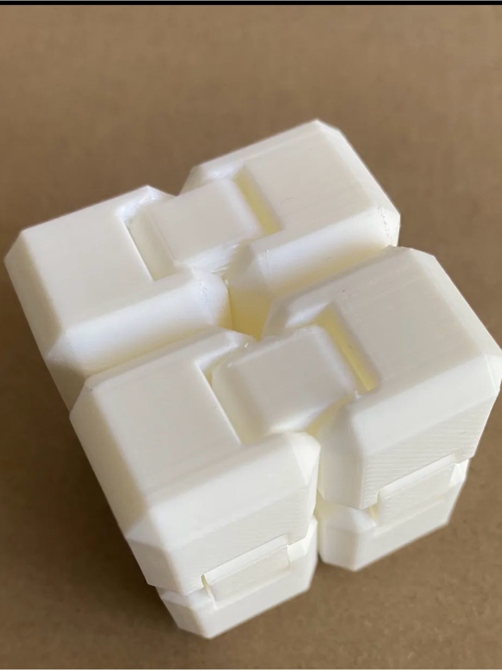 White Infinity Fidget Cube - Home Party Stress Relief Toy 3d printed